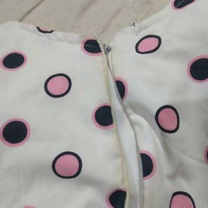 Cute Polka Dot Cold Shoulder Top &amp; Skirt Set