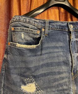 Levi’s Men Straight Fit Distressed Heavy Jeans
