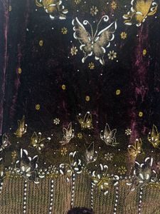 Embellished Velvet top with Butterfly Motifs