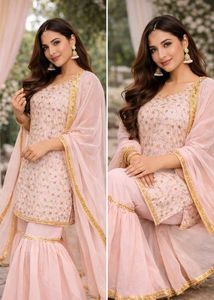 Elegant Pink Gharara set..!!