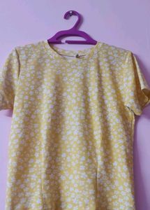 Yellow Floral Print Blouse