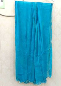 Turquoise Kurta with Gold Print