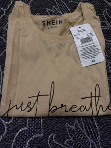 SHEIN "Just Breathe" Graphic T-Shirt