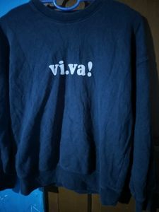 Navy "vi.va!" Graphic Sweatshirt
