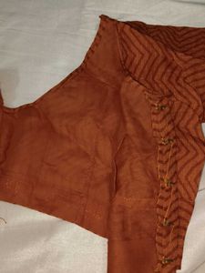Vibrant Printed Cotton Saree with blouse