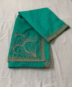 Heavy Designer Green Saree &amp; Blouse