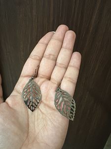 Silver Leaf Design Earrings
