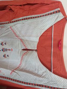 Orange Printed Kurta