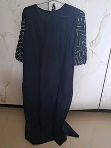 Elegant Navy Blue Kurta set with Bandhani Print