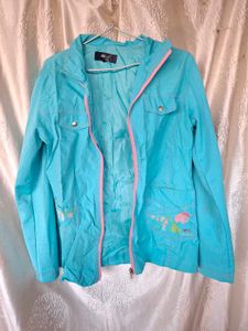 Blue Floral Embroidered Jacket
