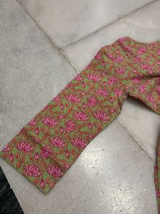 Green Floral Print Kurti