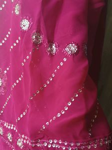 Hot Rose Pink Saree