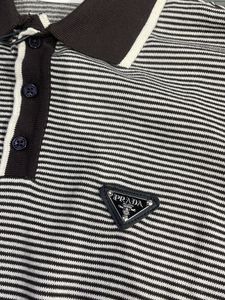 Prada Striped Long Sleeve Polo unisex full sleeves