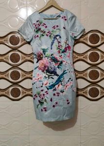 Beautiful Floral Bird Print Dress