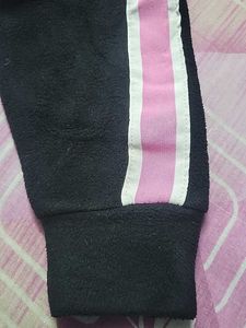 Cropped Hoodie with Pink Stripes