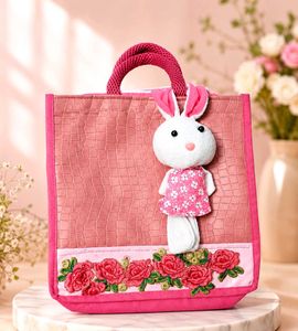 Cute Pink Bunny Tote Bag