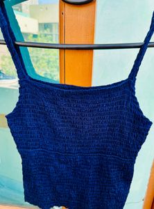 Navy blue fitted Crop Top