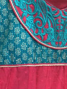 Pink Cotton Anarkali