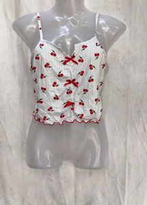 I. Cute Cherry Print Cami Top