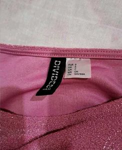 brand new (H&amp;M)Sparkly Pink Ruched Mini Dress