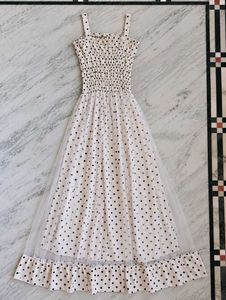 Chic Polka Dot Mesh Maxi Dress