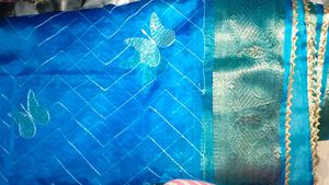 Blue Butterfly Saree