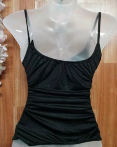 Black Ruched Tank Top