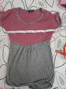Lovely Red And Grey Top From wills Sport