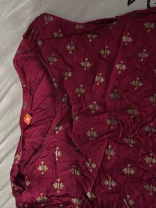 Maroon Kurta with Gold Print