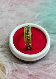Gold Ring with Colored Stones