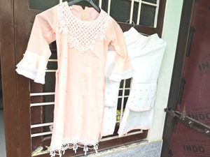 Peach Kurta with Bell Sleeves plazzo