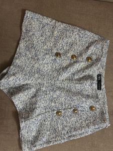 Zara Chic Tweed Textured Shorts