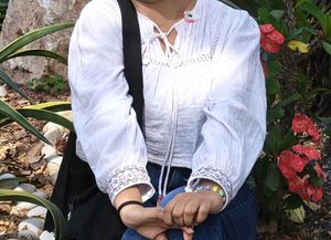 Boho Embroidered White top