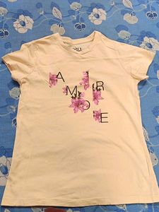Women's Cream Floral "AMORE" T-Shirt