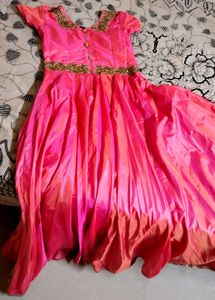 Pink Ethnic Gown  Material