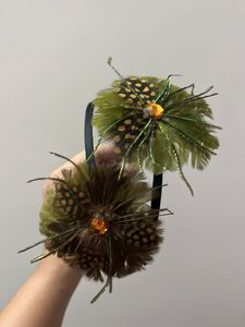 Black feather hair band
