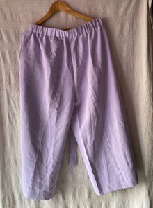 High-Waisted Linen-Blend Cropped Wide-Leg Pants
