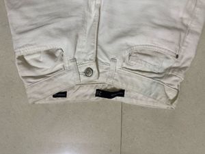Cream Wide Leg Jeans
