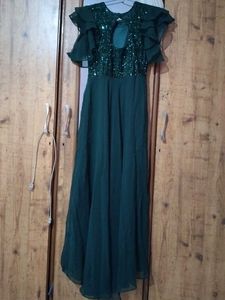 Emerald Green Sequined Gown