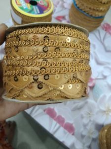 Golden Lace with Sequins