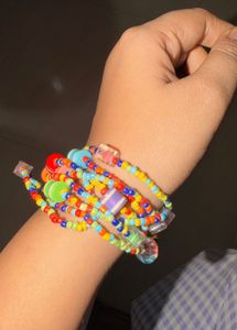 Y2k style Colorful Beaded Bracelets Set