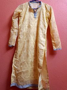 Beautiful Yellow Printed Kurta