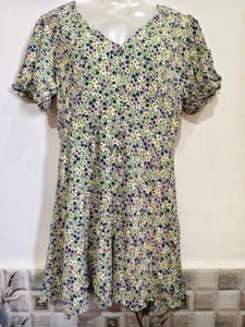 Floral Puff Sleeve Mini Dress