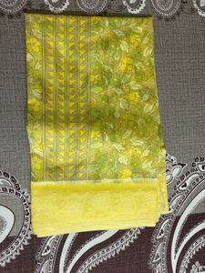 Beautiful Yellow &amp; Green Floral Saree