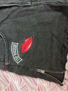 Black Distressed Denim Shorts