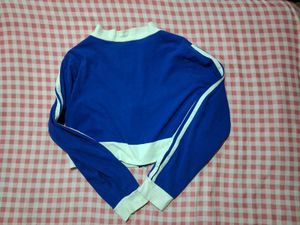 Blue Mini Dress with White Stripes
