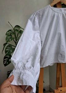White Tie-Back Crop Top