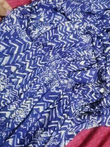 Blue &amp; White Abstract Print Dress