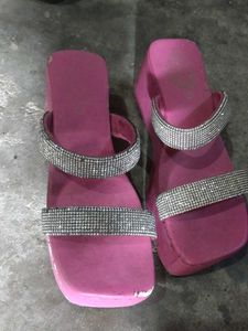Pink Rhinestone Slides