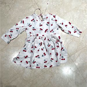 Cute Cherry Print Soft Cotton Night Dress